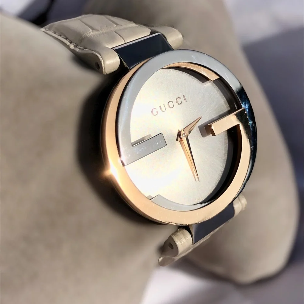 🆕 GUCCI 18k GOLD INTERLOCKING G WATCH